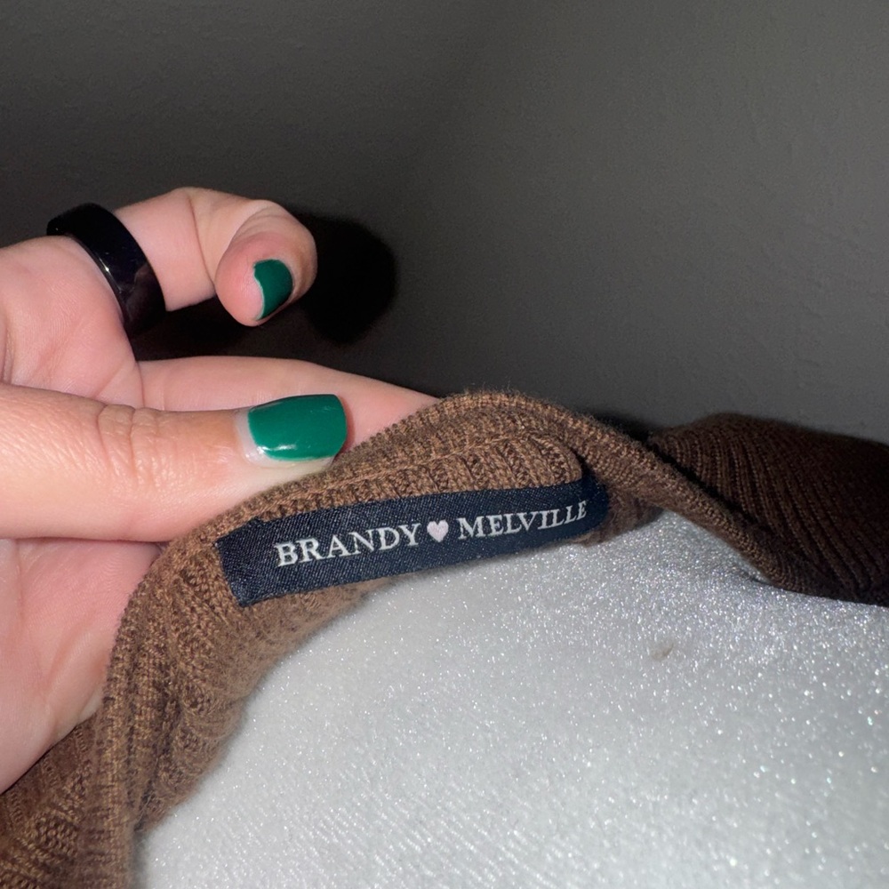 Brandy Melville Chocolate Button-Up Cardigan - Picture 3 of 6